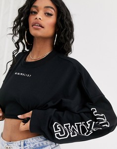 Черный короткий oversize-свитшот Missguided X Jordan Lipscombe