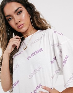 Футболка с логотипом \playboy\" Missguided-Белый