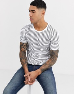 Футболка в темно-синюю и белую полоску Celio-Белый