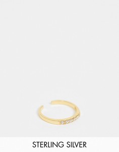 Серебряное позолоченное кольцо на палец ноги ASOS DESIGN-Золотой
