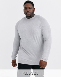 Серый джемпер с высоким воротом River Island Big & Tall