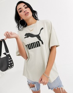 Бежевая oversize-футболка Puma-Бежевый