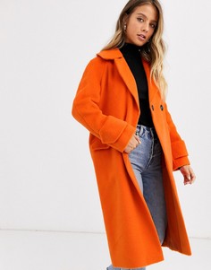 Оранжевое oversize-пальто с выгоревшим эффектом Miss Selfridge-Оранжевый