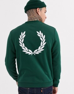 Зеленый свитшот с логотипом Fred Perry