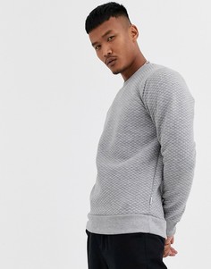 Серый стеганый свитшот с круглым вырезом Jack & Jones Core