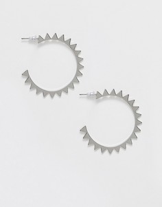 Серебристые серьги-кольца ASOS DESIGN-Серебряный