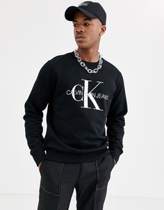 Черный свитшот с монограммой Calvin Klein Jeans