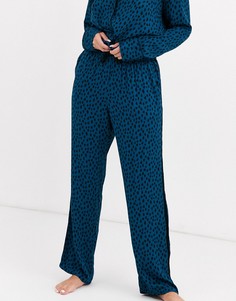 Темно-синие пижамные брюки с леопардовым и зебровым принтом Hunkemoller-Темно-синий