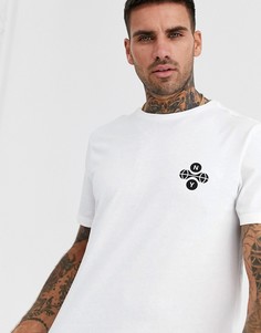 Белая футболка с принтом на груди New Look-Белый