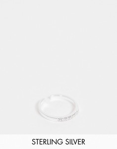 Серебряное кольцо со стразом на палец ноги ASOS DESIGN-Серебряный