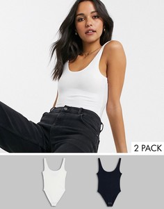 2 боди (черный/белый) Topshop Tall-Мульти