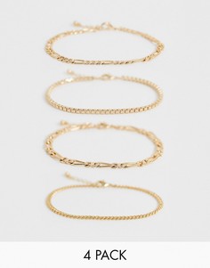 Золотистый браслет-цепочка ASOS DESIGN-Золотой