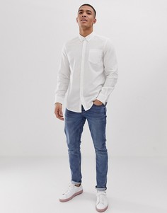 Льняная приталенная рубашка с длинными рукавами French Connection-Белый