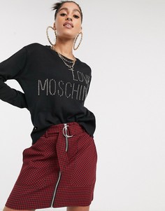 Джемпер с добавлением шерсти и логотипом Love Moschino-Черный