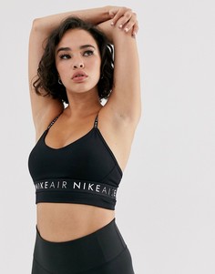Черный бюстгальтер с отделкой Nike Training