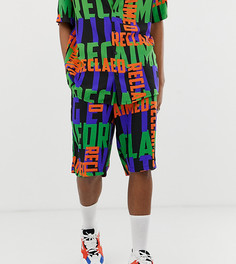 Шорты с повторяющимся логотипом Reclaimed Vintage-Черный