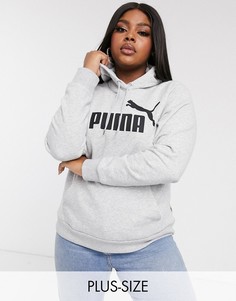 Худи серого цвета с логотипом Puma Plus Essentials-Серый
