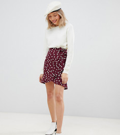 Мини-юбка в горошек с запахом ASOS DESIGN Petite-Мульти