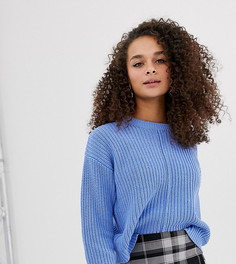 Синий джемпер с декоративным швом Bershka
