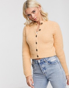 Пушистый укороченный кардиган ASOS DESIGN-Оранжевый