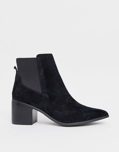 Кожаные ботильоны на среднем каблуке Aldo-Черный