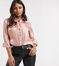 Свободная рубашка из мягкой органзы Glamorous Petite-Розовый