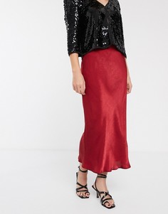 Атласная юбка миди ASOS DESIGN-Мульти