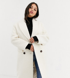 Классическое пальто цвета слоновой кости Topshop Petite-Кремовый