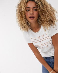 Футболка с эффектом металлик Tommy Jeans-Белый
