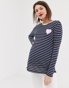 Лонгслив в полоску с сиреневым сердцем ASOS DESIGN Maternity Nursing-Мульти