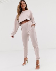 Розовые узкие джоггеры от комплекта Missguided-Розовый