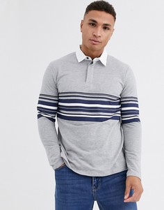 Серое поло с полоской Burton Menswear-Серый