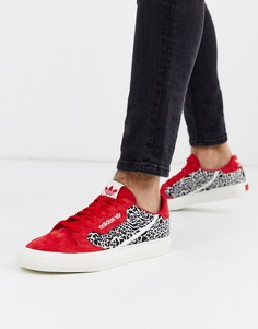 Красные кроссовки с вулканизированной подошвой и леопардовым принтом adidas Originals continental-Красный