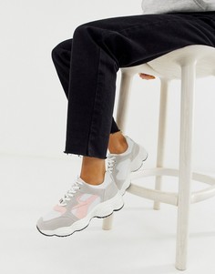 Серые кроссовки колор блок на массивной подошве Truffle Colllection-Серый