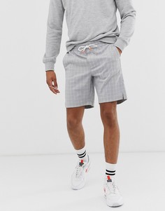 Серые шорты в клетку Bershka-Серый