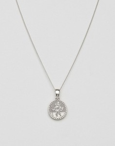 Серебристое ожерелье с подвеской-медальоном Chained & Able-Серебряный