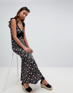 Платье макси с цветочным принтом ASOS DESIGN-Мульти