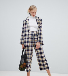 Брюки в клетку с широкими штанинами Monki-Мульти