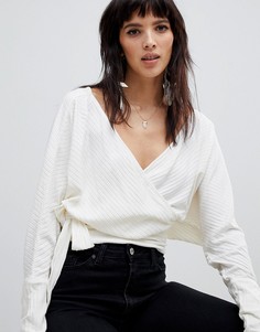 Топ с запахом Free People East Coast-Белый