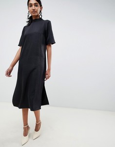Свободное платье миди ASOS DESIGN-Черный