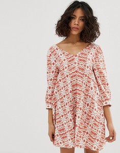 Платье с плиточным принтом Native Youth-Оранжевый