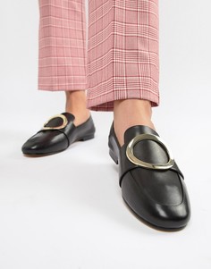 Кожаные лоферы с металлической отделкой ALDO-Черный