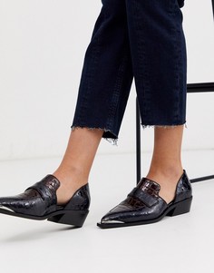 Лоферы темно-синего/бордового цвета в ковбойском стиле ASOS DESIGN - Mayor-Мульти