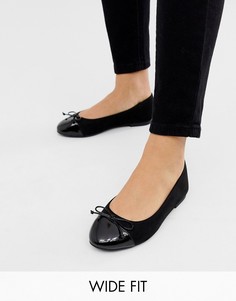 Балетки для широкой стопы ASOS DESIGN Larva-Черный