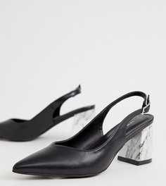 Черные туфли с ремешком на пятке New Look-Черный