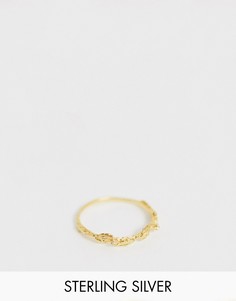 Кольцо из позолоченного серебра ASOS DESIGN-Золотой