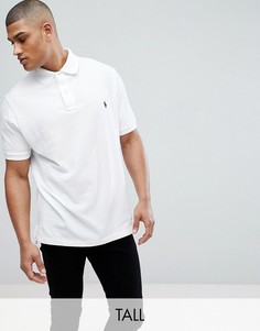 Белое поло из ткани пике с логотипом Polo Ralph Lauren Big & Tall-Белый