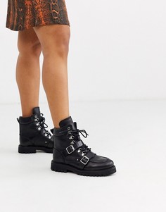 Кожаные походные ботинки с пряжкой AllSaints-Черный