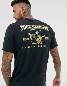 Черная футболка с логотипом металлик True Religion-Черный