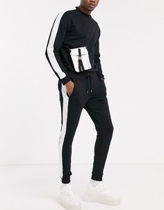 Черный спортивный костюм со свитшотом и джоггерами ASOS DESIGN